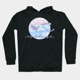 I Love Scuba Diving Pastel Purple Watercolor Aesthetic Hoodie